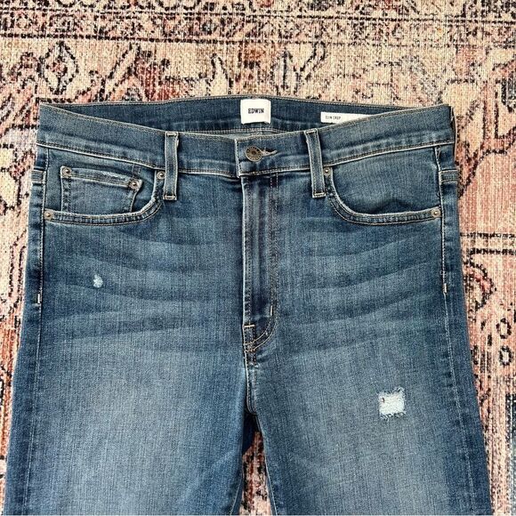 Edwin Anthropologie Elin Crop Straight Jeans Size 30 - Picture 5 of 12